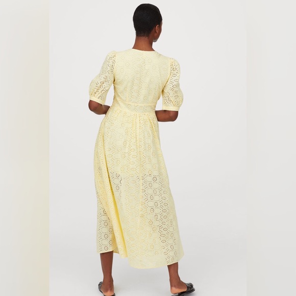 H&M Embroidered Cotton midi dress Eyelet lace - Picture 2 of 4